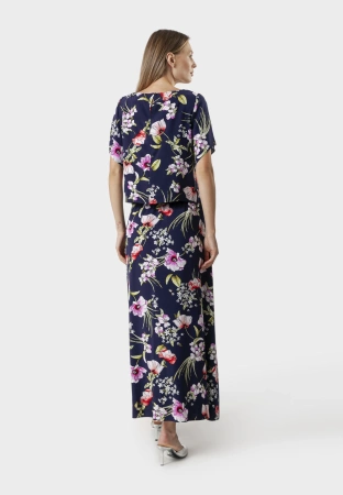 Długa wiskozowa spódnica w kwiaty