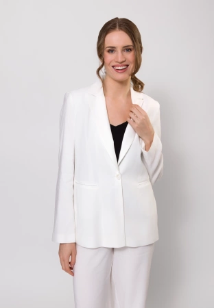 Ecru żakiet z wiskozą i lnem