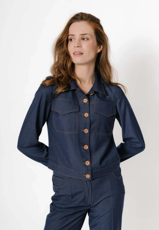 Krótka kurtka a'la jeans z wiskozą