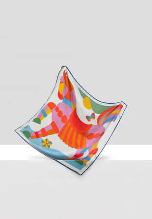 Jedwabna apaszka z kolorowym koniem