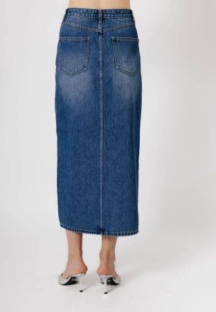 Długa jeansowa spódnica