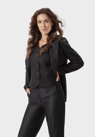 Żakiet z połyskiem na jeden guzik