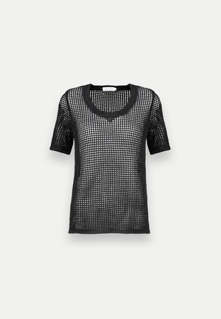 Czarna ażurowa bluzka