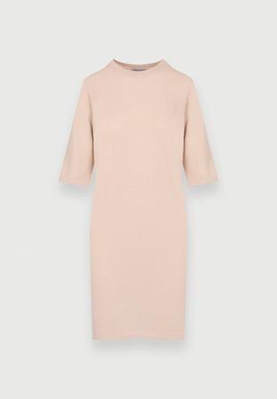 Beżowa dzianinowa sukienka