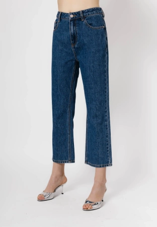 Jeansy z prostą nogawką z wysokim stanem