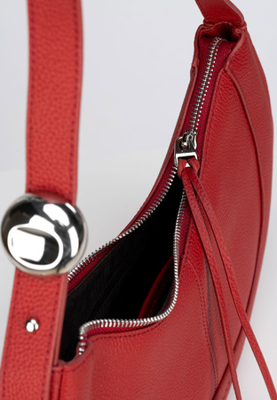 Czerwona torebka na ramię ze skóry