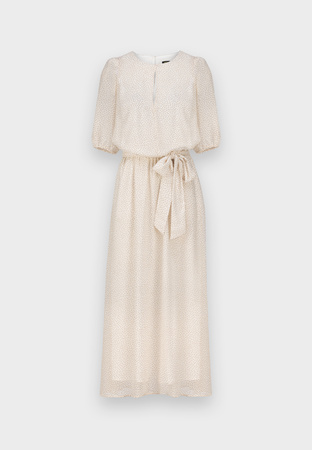 Długa sukienka wiązana w pasie