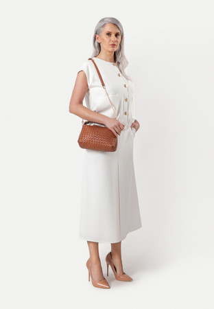 Kamizelka ecru ze złotymi guzikami