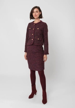 Bordowa spódnica ołówkowa