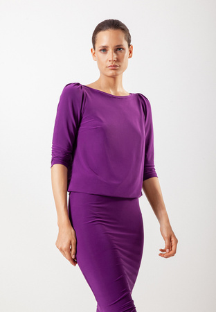 Fioletowa sukienka z jerseyu