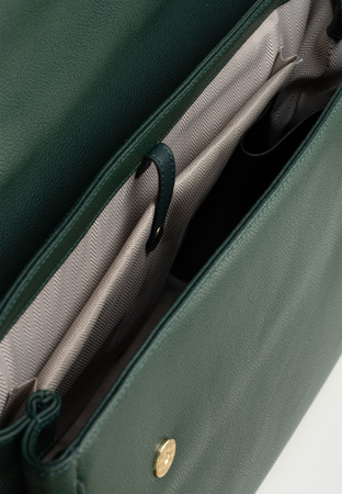 Duża zielona torba-plecak 100% skóra