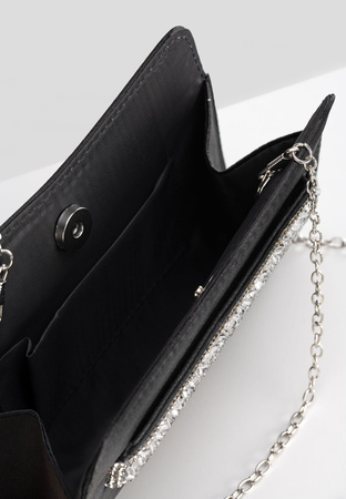 Elegancka torebka z ozdobną rączką w kolorze czarnym