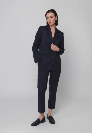 Granatowe cygaretki ⅞ w prążek