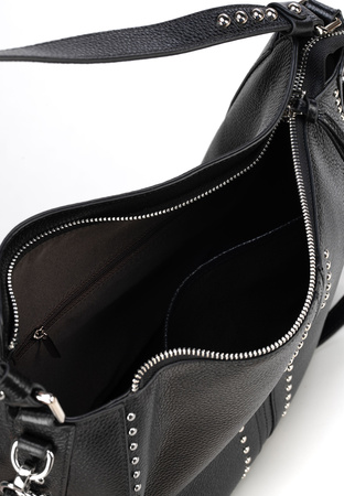 Czarna torebka z ćwiekami 100% skóra