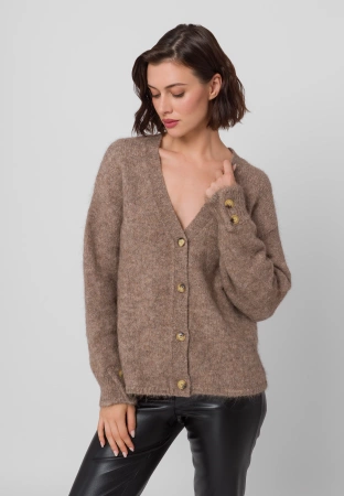 Beżowy kardigan z alpaką