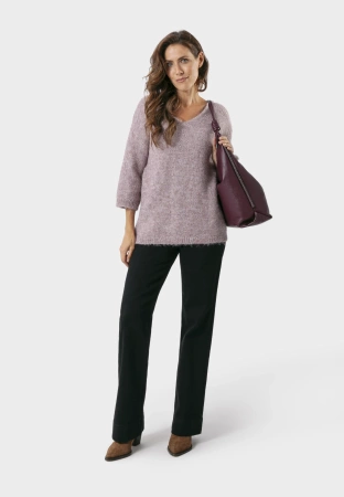 Sweter w serek z alpaką