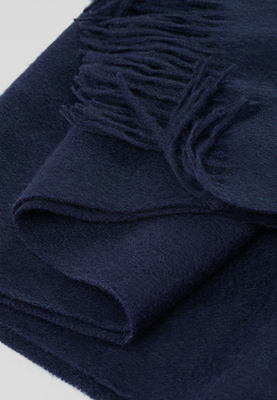 Granatowy wełniany szal