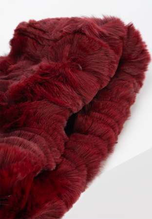 Bordowa futrzana opaska