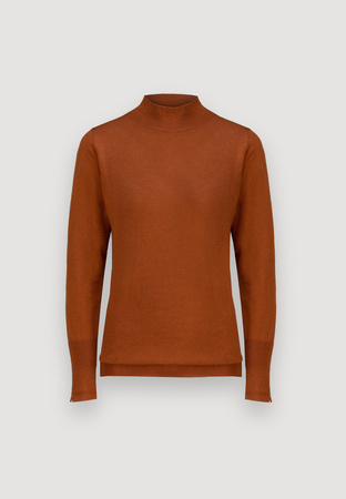 Brązowy półgolf z długim rękawem