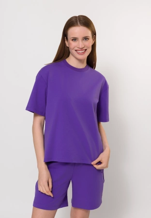 Bawełniane dresowe spodenki w kolorze fioletowym