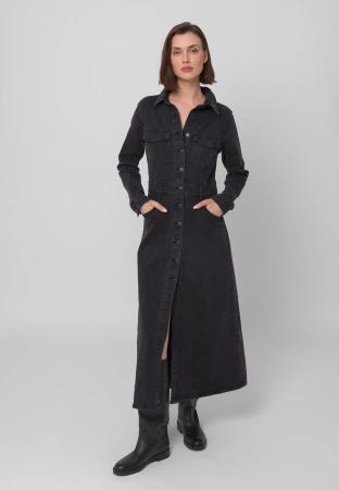 Długa jeansowa sukienka