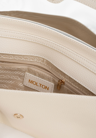 Beżowa skórzana kopertówka