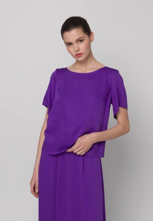 Fioletowa bluzka z wiskozy