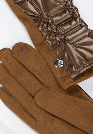 Beżowe pikowane rękawiczki