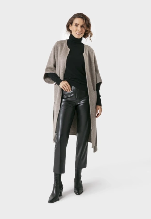 Spodnie z ekoskóry z ozdobnym suwakiem