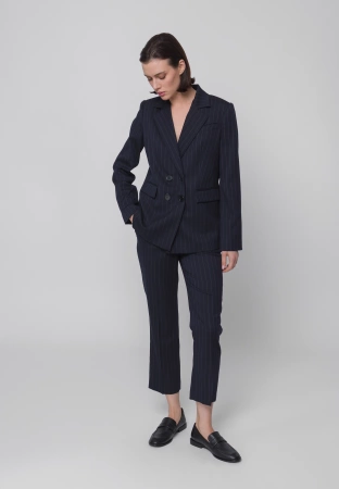 Granatowe cygaretki ⅞ w prążek