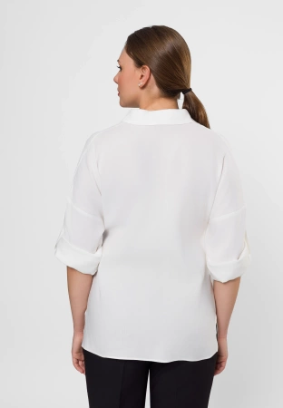 Ecru koszula z domieszką lnu