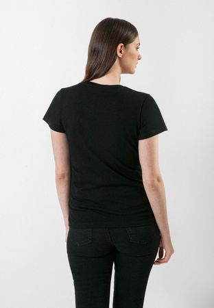 Czarny t-shirt z aplikacją