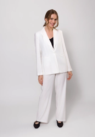 Ecru żakiet z wiskozą i lnem