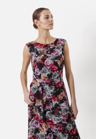 Długa wiskozowa sukienka w róże