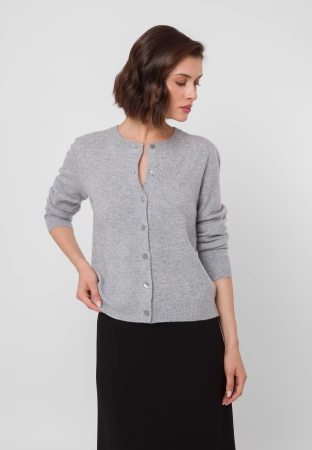 Szary wełniany kardigan