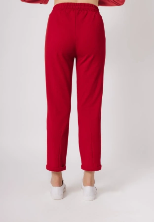 Bawełniane dresowe spodnie w czerwonym kolorze