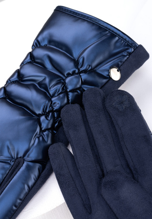 Granatowe pikowane rękawiczki