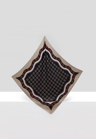 Brązowa wiskozowa apaszka w kropki