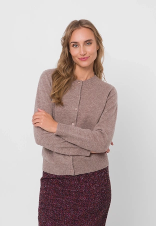 Brązowy wełniany kardigan