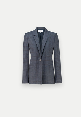 Szaro-granatowy żakiet w kratę