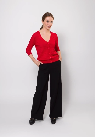 Czerwony kardigan z rękawkiem ¾