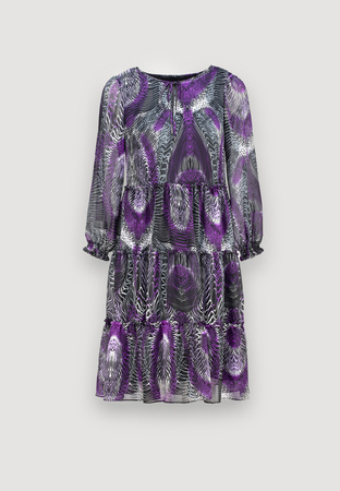 Zwiewna sukienka w pawie pióra