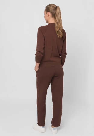 Brązowy kardigan z ozdobnym suwakiem