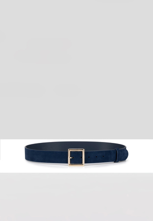 Zamszowy granatowy pasek