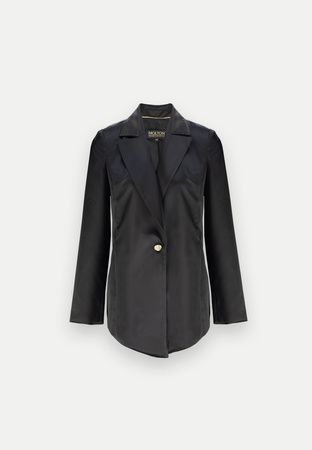 Czarny satynowy żakiet