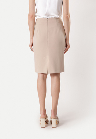 Beżowa ołówkowa spódnica z wiskozą