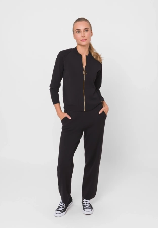 Czarne spodnie z dzianiny