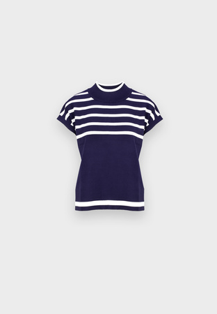 Granatowa dzianina w pasy