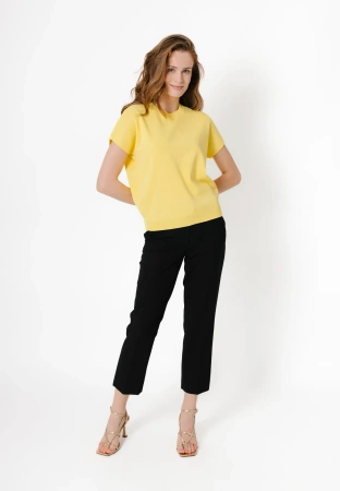 Żółta dzianinowa bluzka z wiskozą