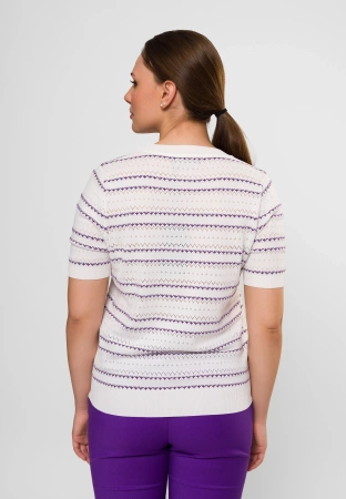 Dzianinowa bluzka w fioletowe paski